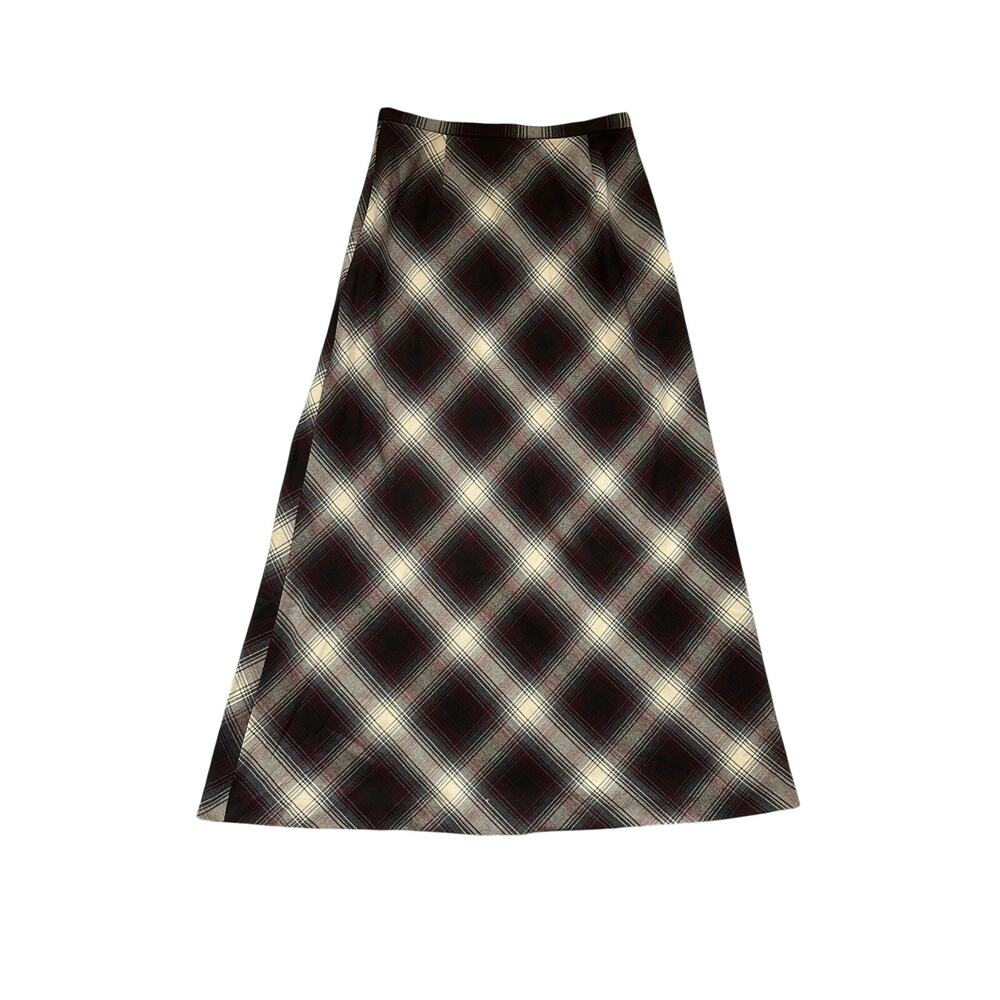 90’s Vintage Academia Plaid Midi Skirt Eddie Bauer Medium